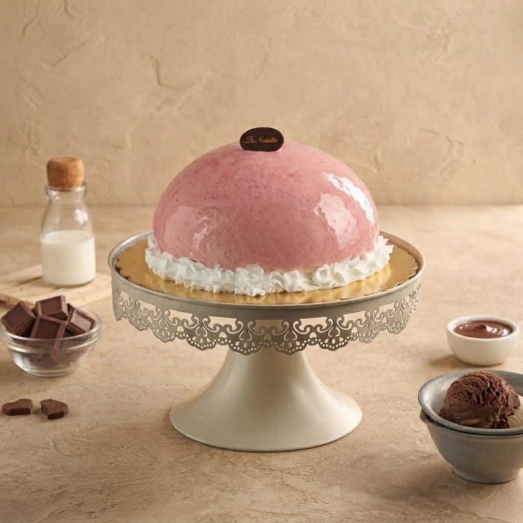 Strawberry, Milk, and Mango Ice Cream Torte